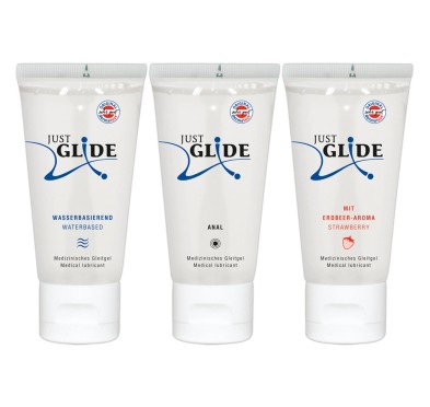 Just Glide - Zestaw 3x200 ml Lubrykant Analny Wodny I Do Zabawek Erotycznyc